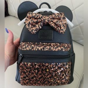Minnie Mouse Sequined Mini Backpack by Loungefly – Belle Bronze